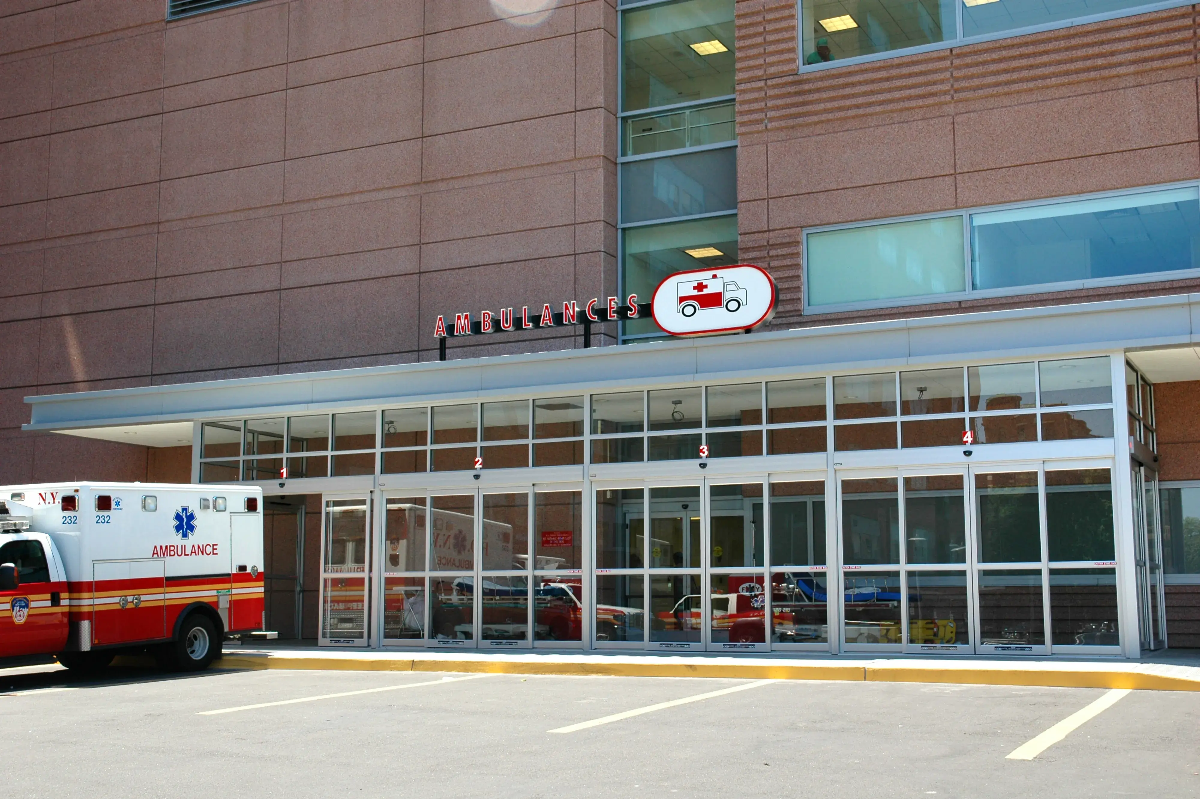 automatic doors of emergency room entrance