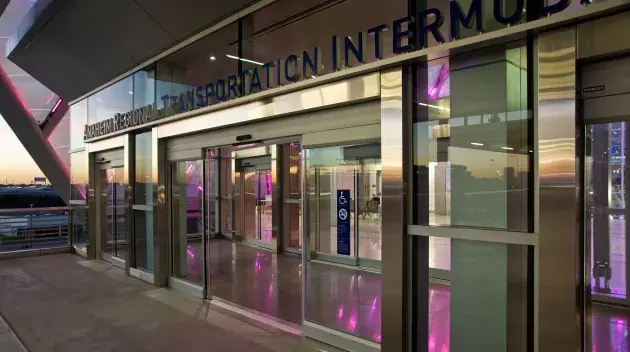 A set of all glass doors.