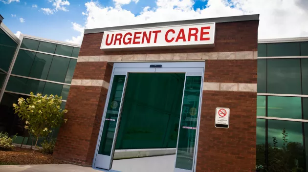 A st of open urgent care doors.