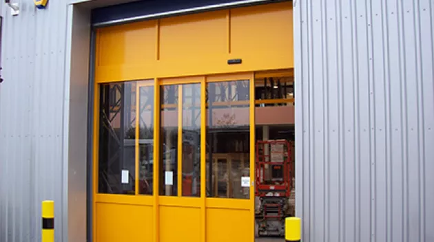 A set of telescoping automatic sliding doors.