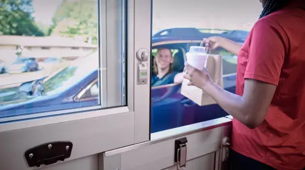 Drive-thru door