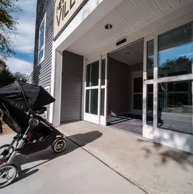 A set of sliding doors.