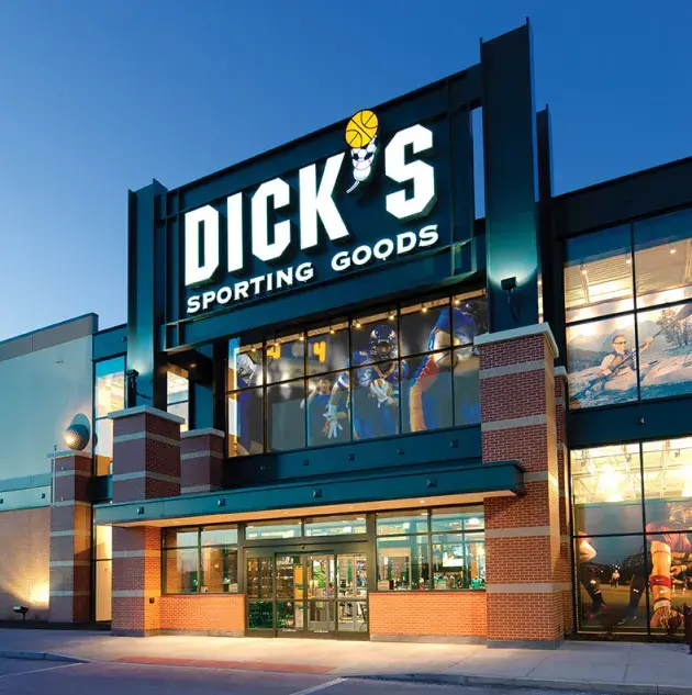 A set of dura glide doors at dick's sporting goods.