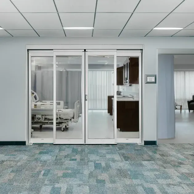 A door in a hospital setting.