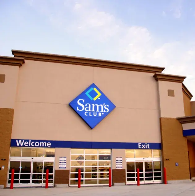 The entrance to a Sam's club store.