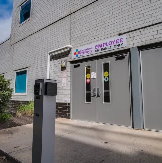 Exterior doors at hospital