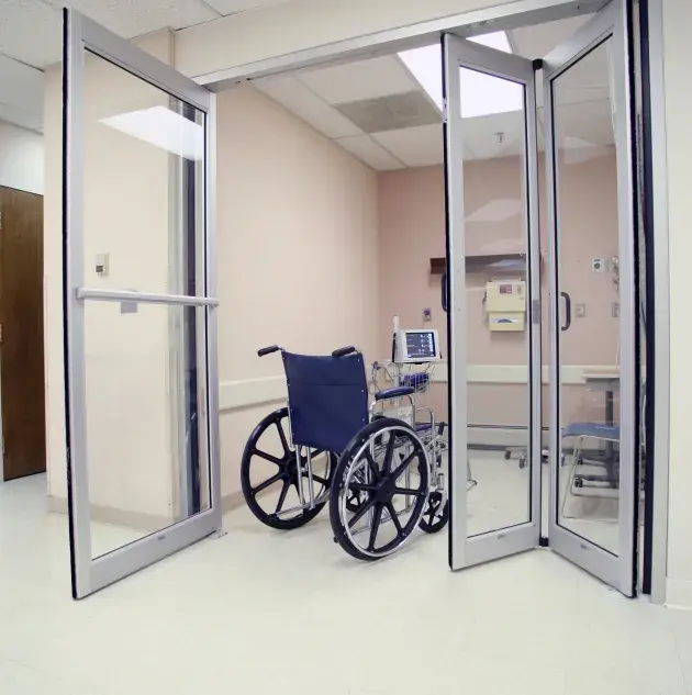 swing/fold door hybrid in a healthcare setting
