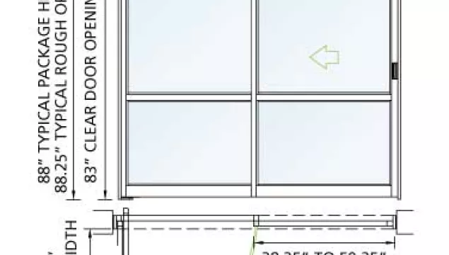 A diagram drawing of the procare 8300 door.