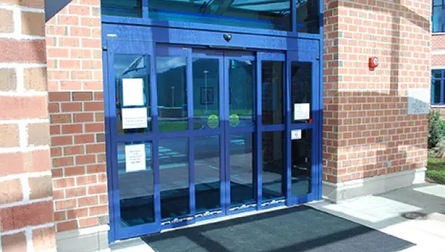 A set of telescoping automatic sliding doors.