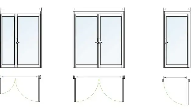 A diagram of a set of doors.