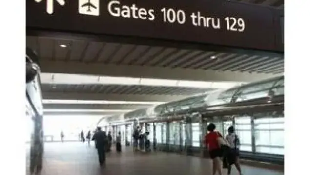 A view of an airport terminal.